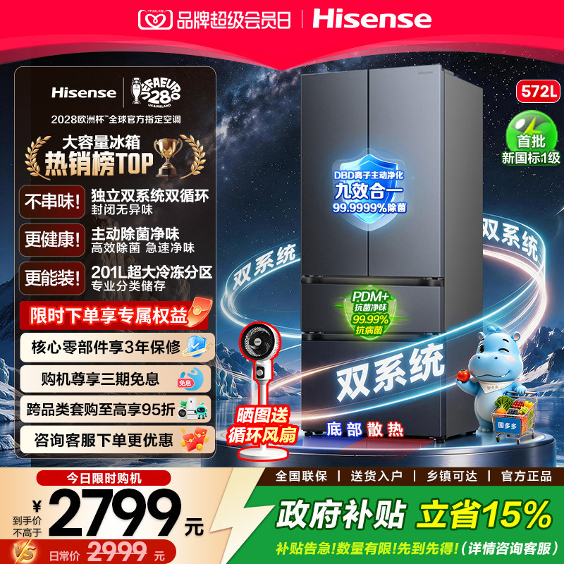 海信囤多多572双系统大容量冰箱图片
