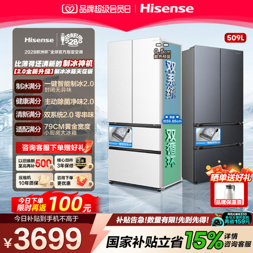 制冰神机海信大薄荷509法式白色