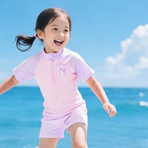 库洛米女童防晒连体泳衣新款