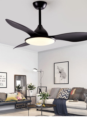 小美式简约变频吊扇灯台湾110V三叶超薄风扇灯黑色DC百搭电扇灯