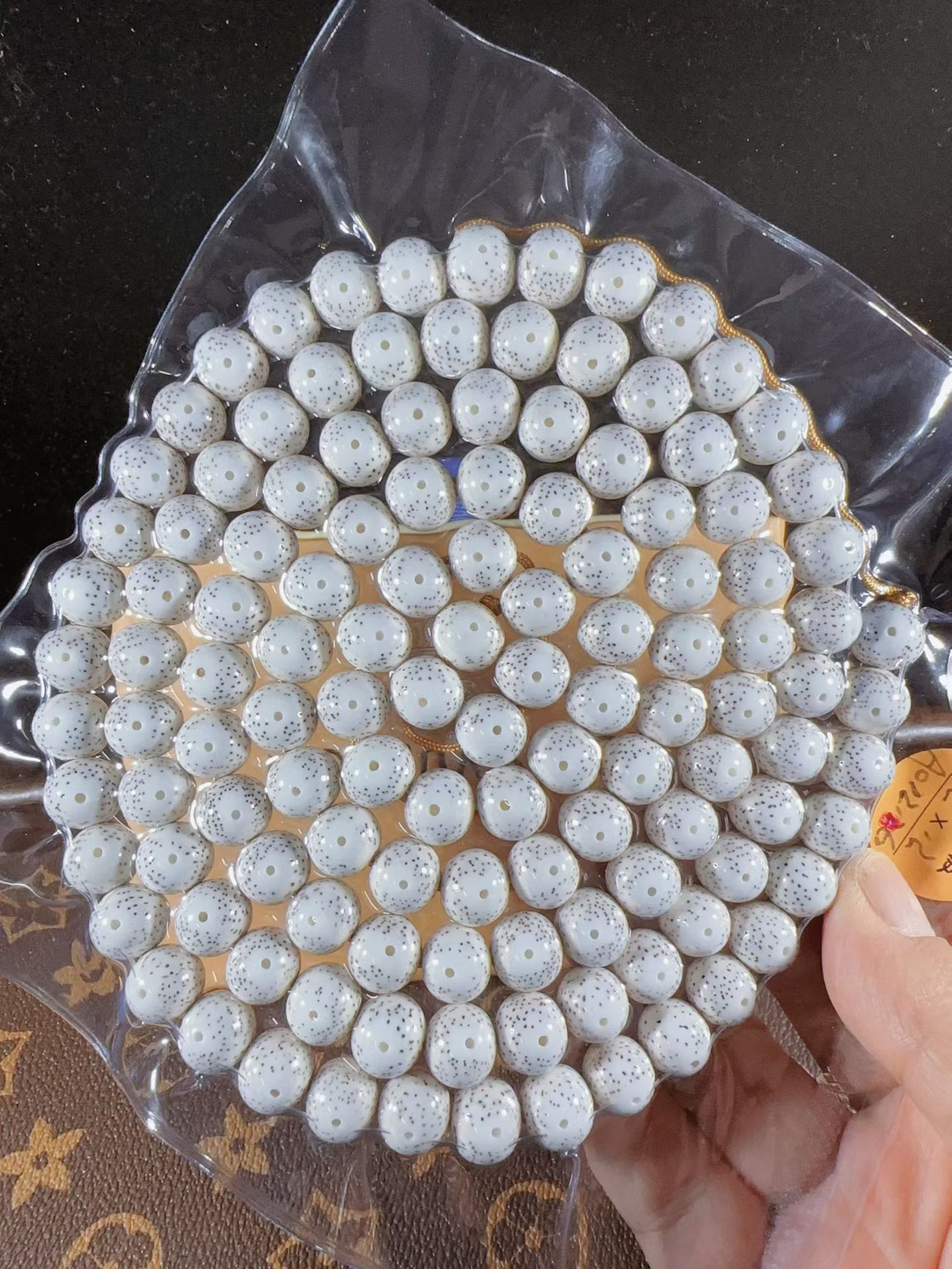 毕业级牛货12圆珠脱脂顺白星月菩提圆珠高密正月大留白一物一图