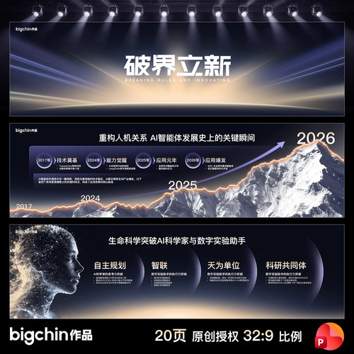 高级感科技背景PPT模板