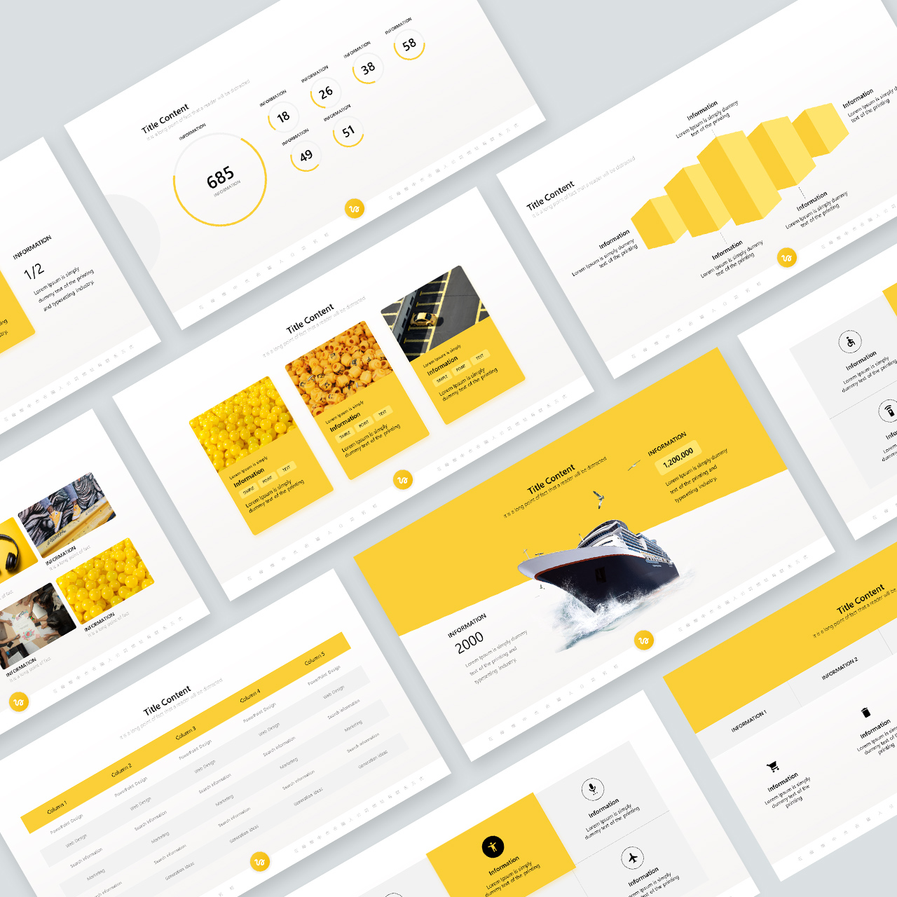 ppt模板设计图文排版高品质灰黄配色黄色商务通用模板汇报分享