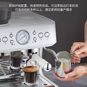 柏翠PE3899双锅炉意式全半自动咖啡机家用奶泡机研磨一体机小型