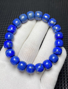 天然老矿青金石老型单圈尺寸卡11mm帝王阿富汗手链男女蓝色手串