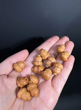迷你版本并蒂莲葫芦上下通孔配件手工diy配饰挂件饰品新款文玩