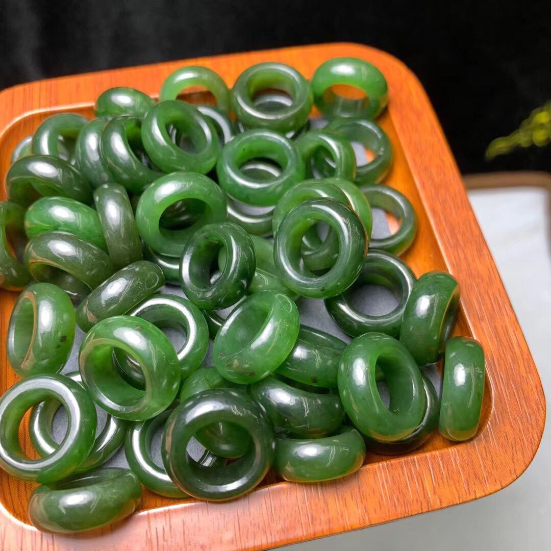 天然俄料和田玉碧玉戒指跑环 手串佛珠项链吊坠DIY搭配神器配饰