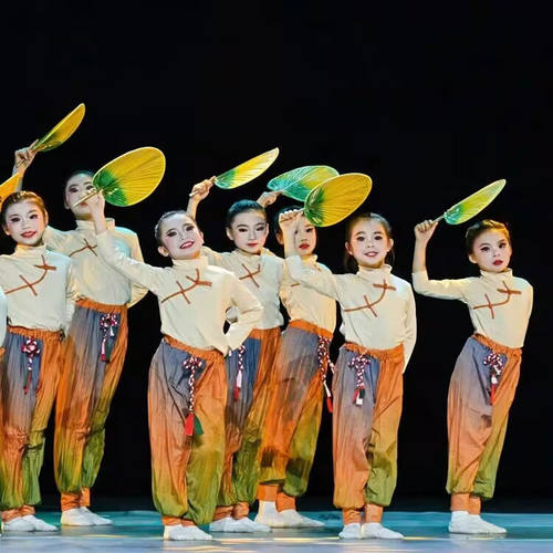 稻花香舞蹈服丰收稻田红色记忆服