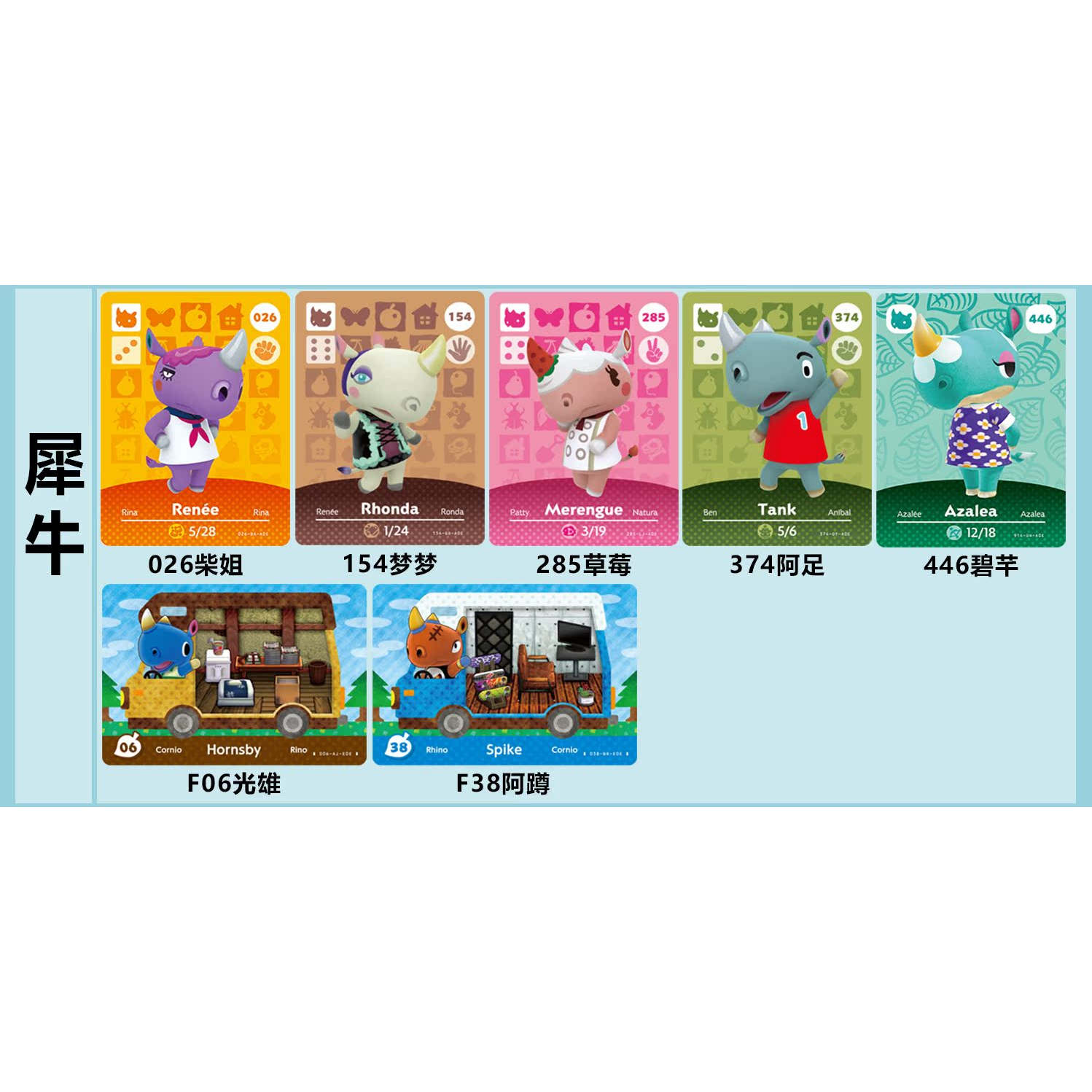 【犀牛】动森友会amiibo卡村民草莓柴姐阿蹲光雄梦梦阿足无限刷图片