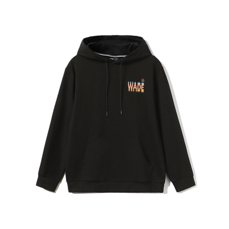 李宁正品连帽卫衣男秋季薄款套头衫新款休闲时尚粉色外套AWDR433