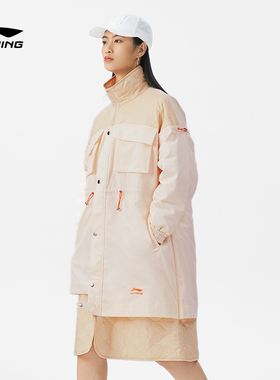 中国李宁正品秋冬时装周走秀款男子保暖宽松时尚长款棉服AFMR476