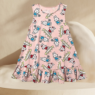 女童连衣裙夏季 李宁童装 中大童运动裙子儿童连衣裙YSKQ076