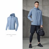 男子运动休闲健身加绒保暖连帽夹克外套AWDSA61 新款 李宁正品