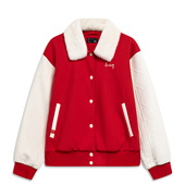 日进斗金系列女子防风时尚 Lining 李宁正品 宽松运动棉夹克AJMU012