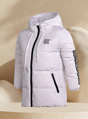 LINING李宁正品2017年冬季女子保暖连帽白鸭绒短羽绒服AYMM086