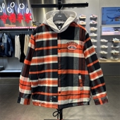 男子撞色格纹时尚 2024新款 保暖连帽棉服AFMU003 李宁正品 Lining