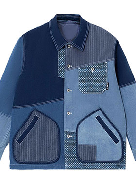 李宁正品秋冬新款男子滑板系列运动宽松休闲牛仔棉夹克AWBR009