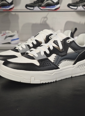 李宁正品COMMON 80s男子新款耐磨透气百搭低帮休闲鞋AGCU007-2