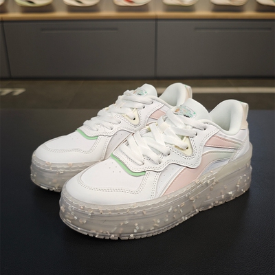 Lining/李宁正品惟吾Platform女子舒适耐磨厚底运动休闲鞋AGCS198