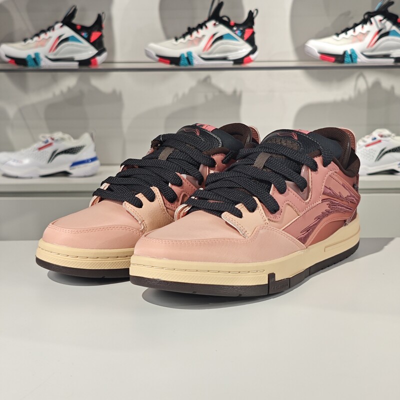 李宁正品惟吾PRO 火烈鸟男子系带低帮滑板耐磨文化鞋AECU011-4