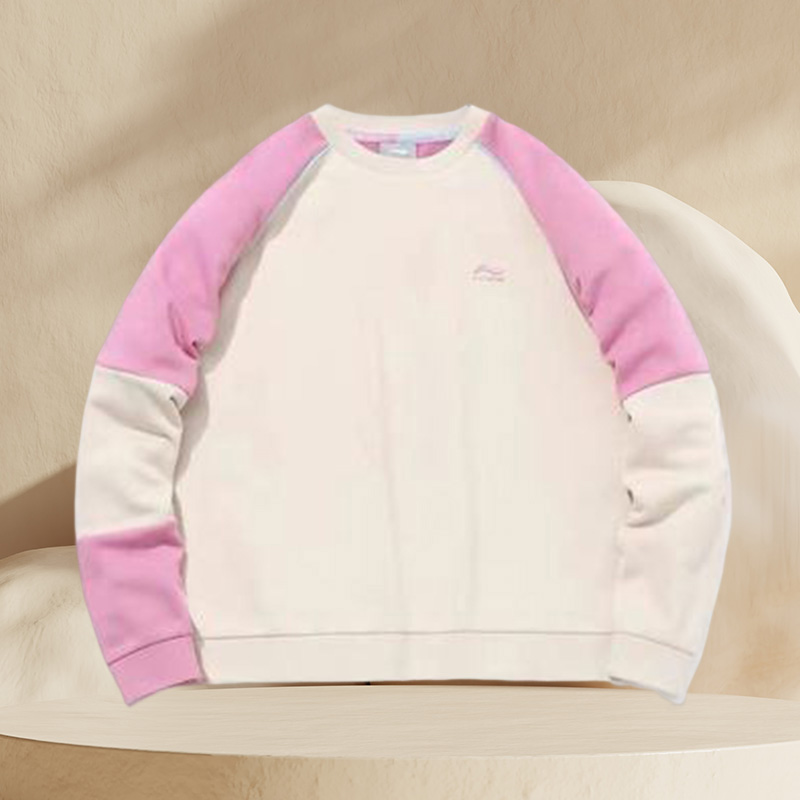 李宁正品女士新款运动时尚系列休闲舒适无帽针织卫衣AWDQ564