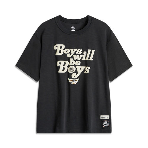 李宁正品男子轻盈短袖文化衫