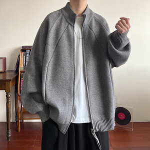 加厚男开衫毛衣慵懒风针织衫外套w998图片