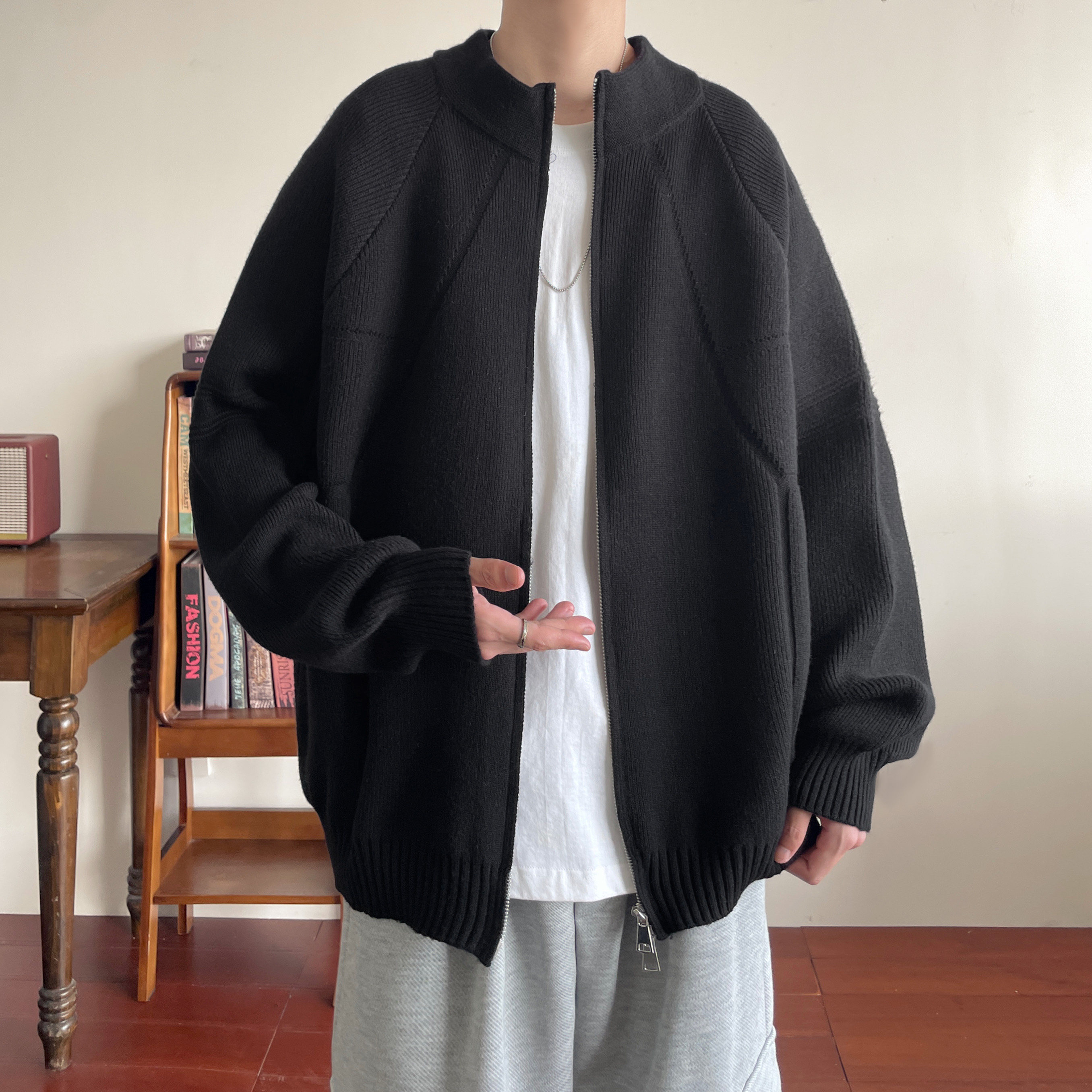 加厚男开衫毛衣慵懒风针织衫外套w998,男装针织衫/毛衣,星座1212