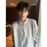 半高领毛衣开衫外套男2025春秋季新款美式宽松慵懒风拉链针织线衫，男装针织衫/毛衣，星座1212