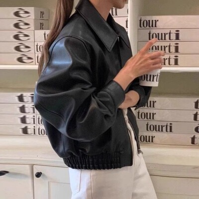 短款黑色皮衣外套女2026年春秋新款酷飒风小个子爆款机车气质复古