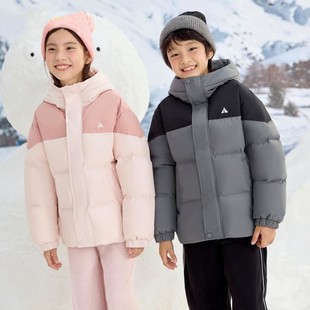 男童女童连帽保暖外套面包服2025冬装新款加厚百搭儿童装羽绒服潮