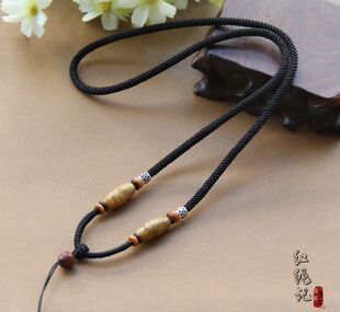 『采菊』4mm手工编绳天然珊瑚玉挂绳翡翠蜜蜡玉佩黄金吊坠项链绳