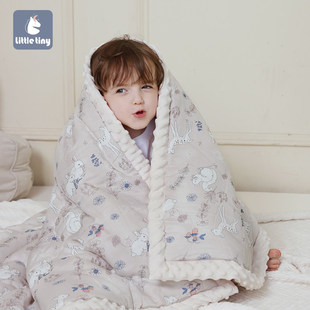 littletiny调温豆豆毯儿童毛毯被子幼儿园午睡秋冬宝宝加厚盖毯