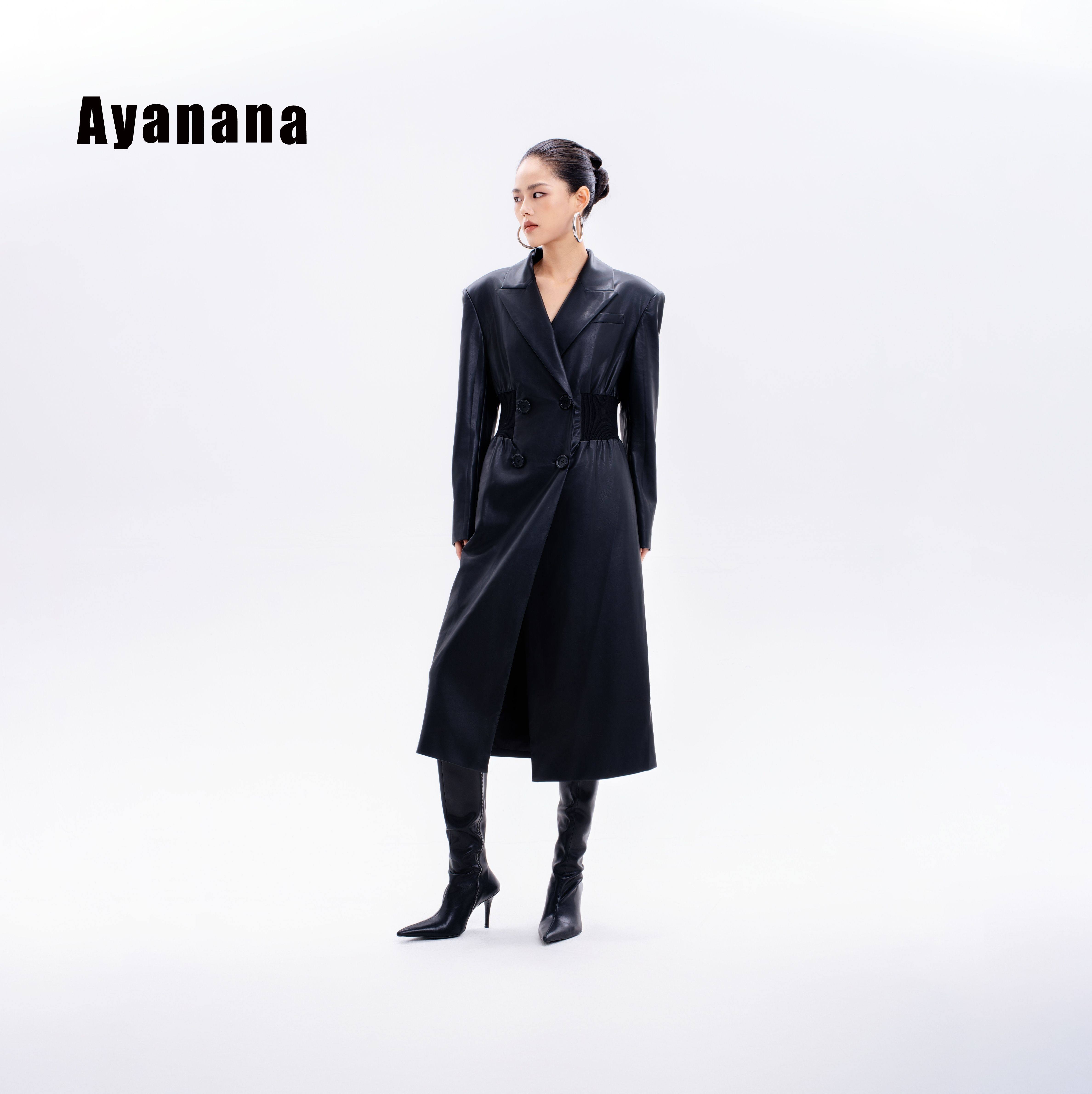 Ayanana2025年款收腰皮衣外套塑身