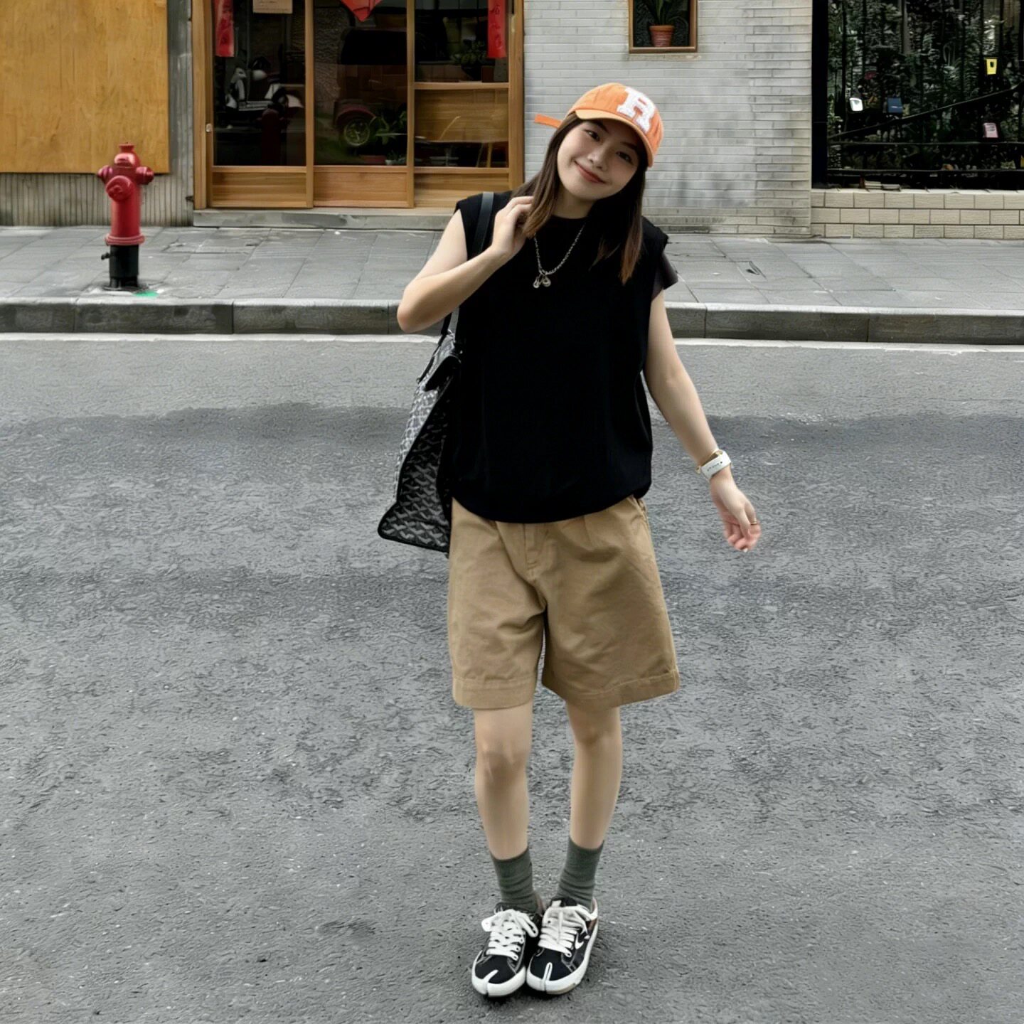 纯棉卡其色工装短裤女外穿松弛感图片