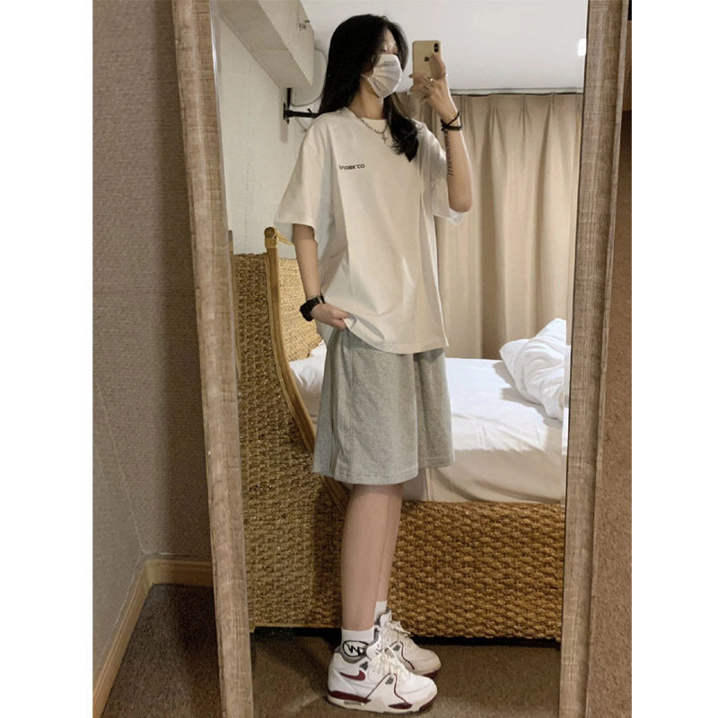 夏季五分短裤女2023新款日系韩版bF学生情侣宽松高腰中裤潮男短裤