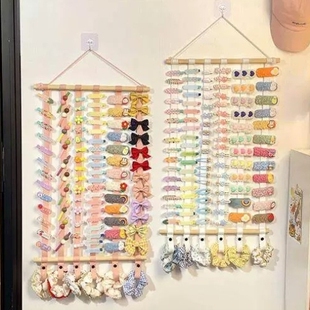 儿童发夹收纳层架壁挂发饰夹子女童发箍发圈整理神器挂墙发夹展示
