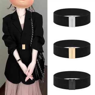 2025新款羽绒服腰带女士装饰配裙子大衣皮带弹力松紧女款宽腰封