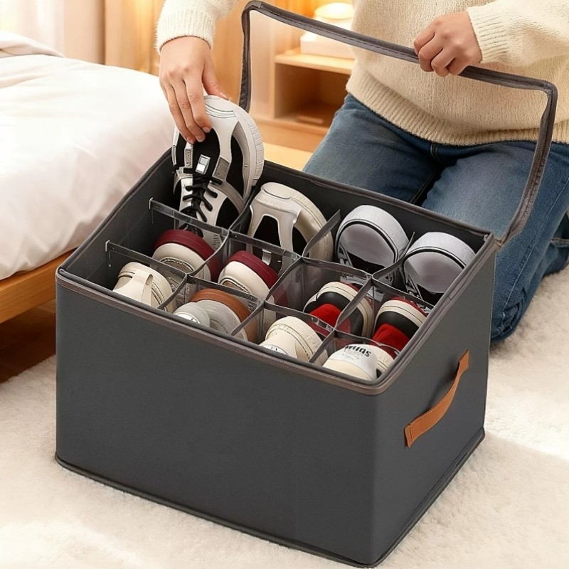 鞋子收纳神器宿舍家用透明鞋柜密封防尘整理鞋架放後备箱车载鞋盒