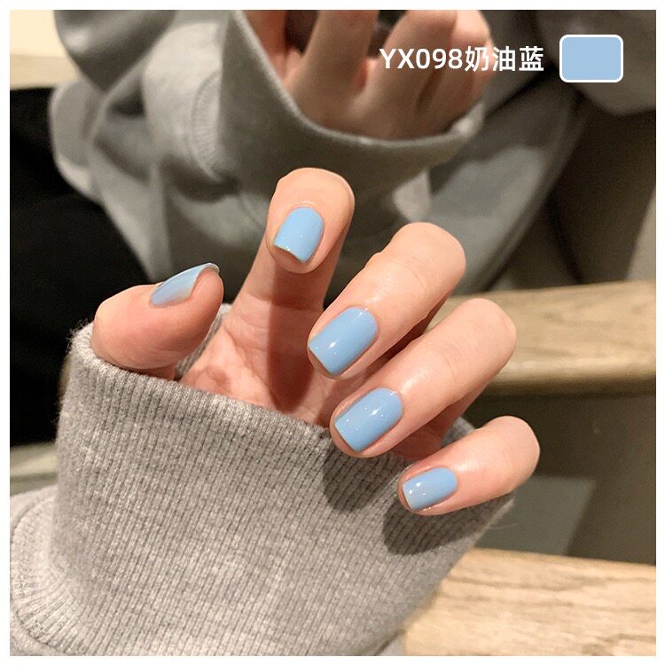 baby奶油蓝指甲油免烤