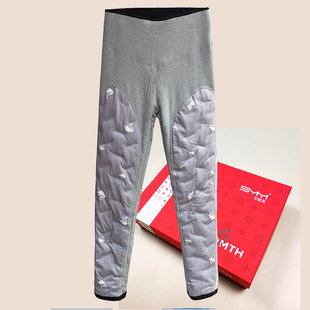 圣雅美女冬季 80512 加厚高弹高腰无痕白鸭绒羽绒加长护膝保暖棉裤