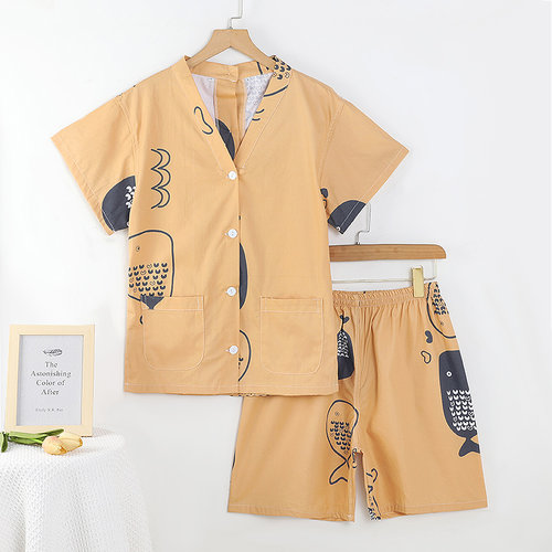 纯棉前后开扣艾灸服女款