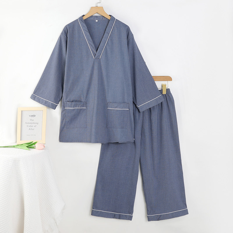 2025高端汗蒸服男泰式古法按摩服睡衣女长7分裤袖秋冬SPA桑拿服