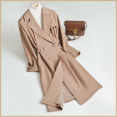 中长西服领双排扣风衣修身 新款 英伦外套 2025春秋季 乔妮塔品牌女装