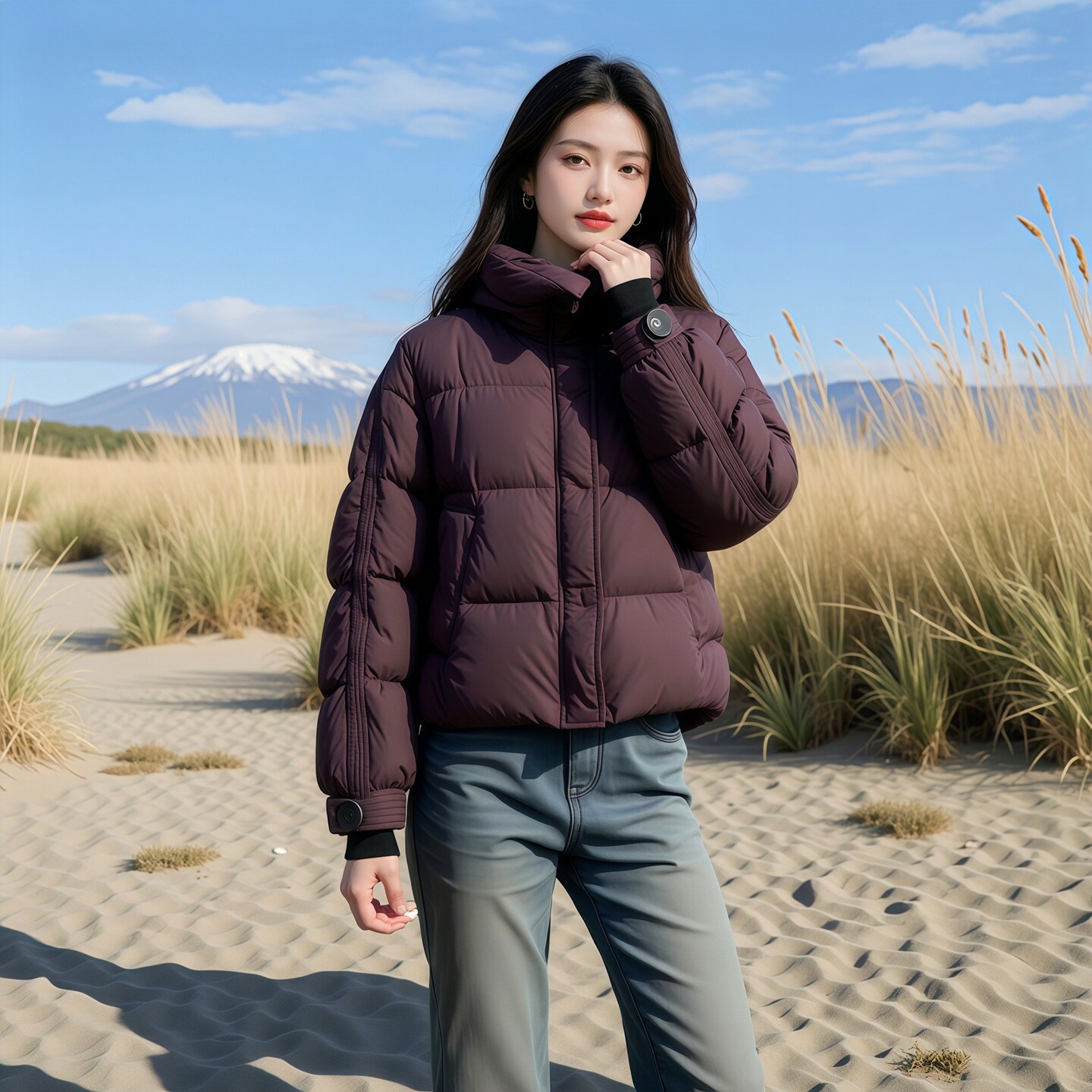 鹅绒乔妮塔女装2026冬季新款立领加厚宽松小个子短款面包羽绒服