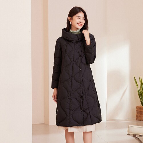 冬季加厚过膝长款90白鸭绒羽绒服