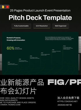 25页农业新能源产品发布会策划提案简报幻灯片设计PPT/Figma模板