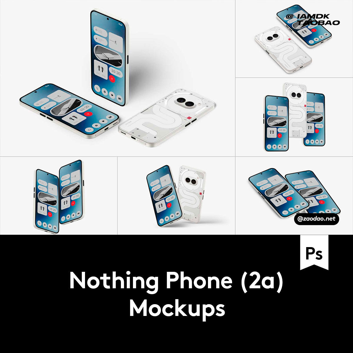 20款逼真Nothing Phone (2a)智能手机屏幕演示效果图PS贴图样机