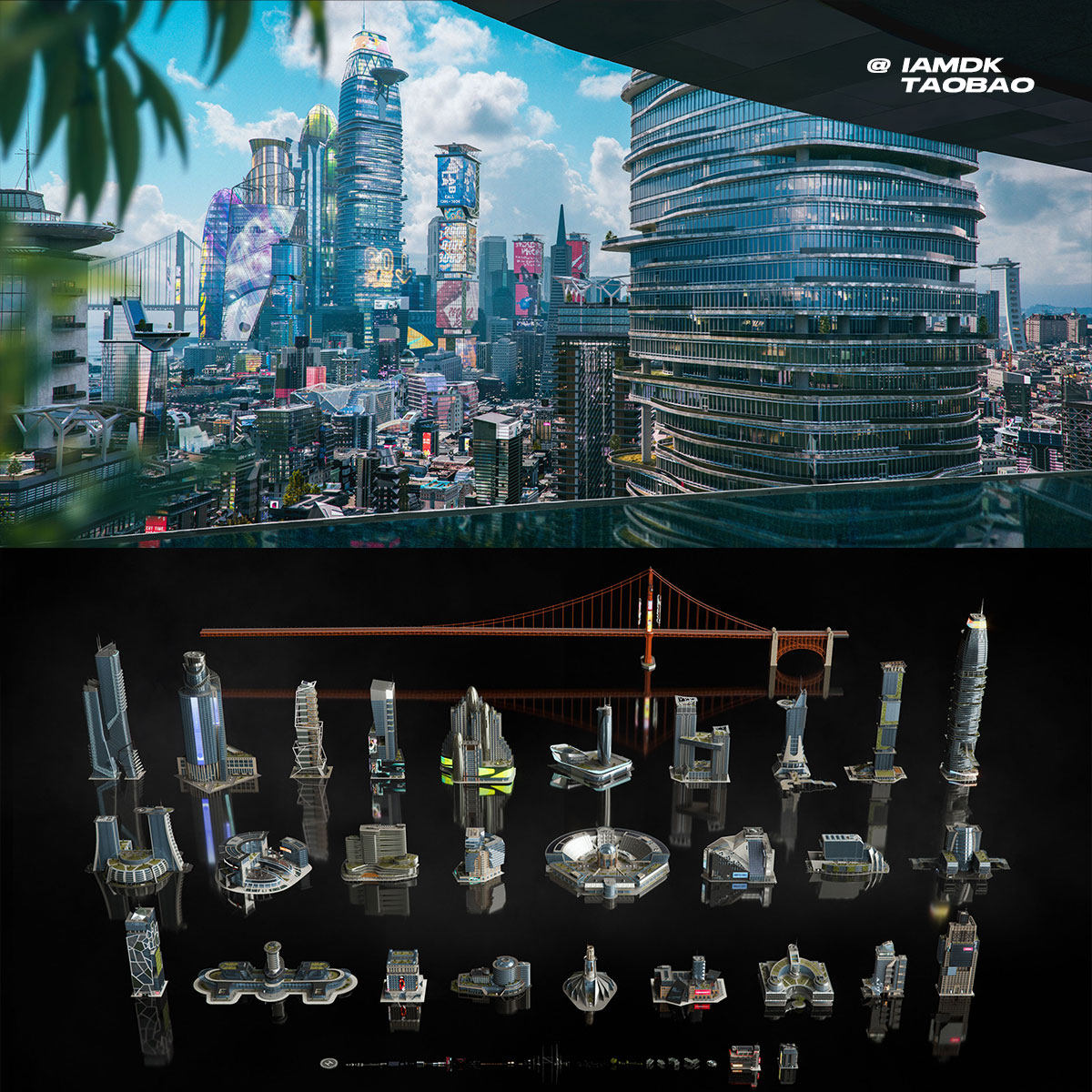 旧金山现代城市建筑楼房3D模型 C4D/Blender/FBX/OBJ/Maya/MAX/UE