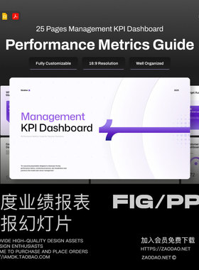 25页公司年度业绩报表简报项目策划幻灯片设计ppt/figma格式模板